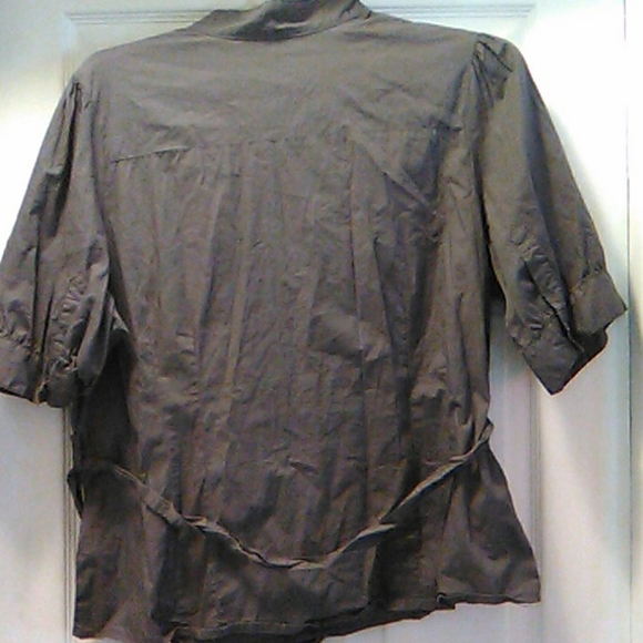 Ruffled 3x grey button down shirt - Picture 6 of 7